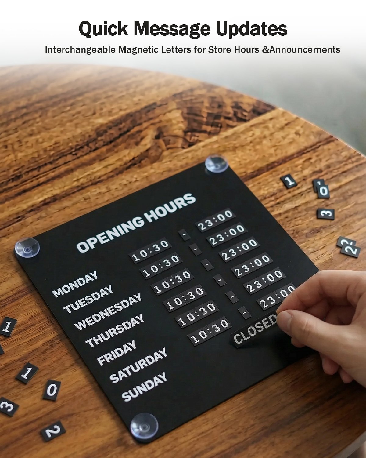 JUSTRIAL magnetic business hours sign