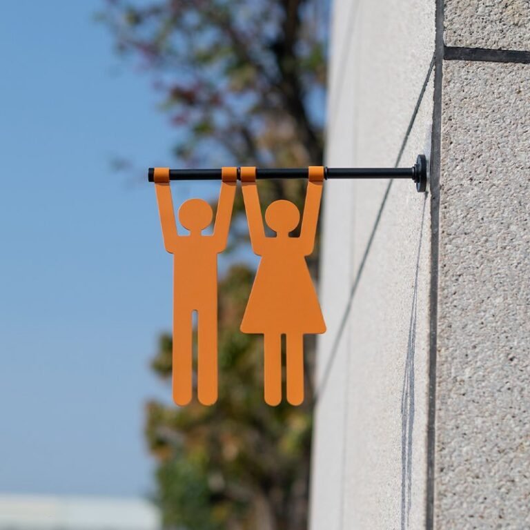 Hanging Metal Restroom Sign