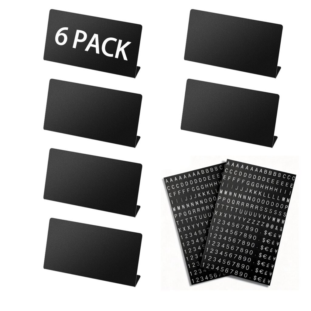 Mini magnetic L-shaped counter display signs with reusable character boards